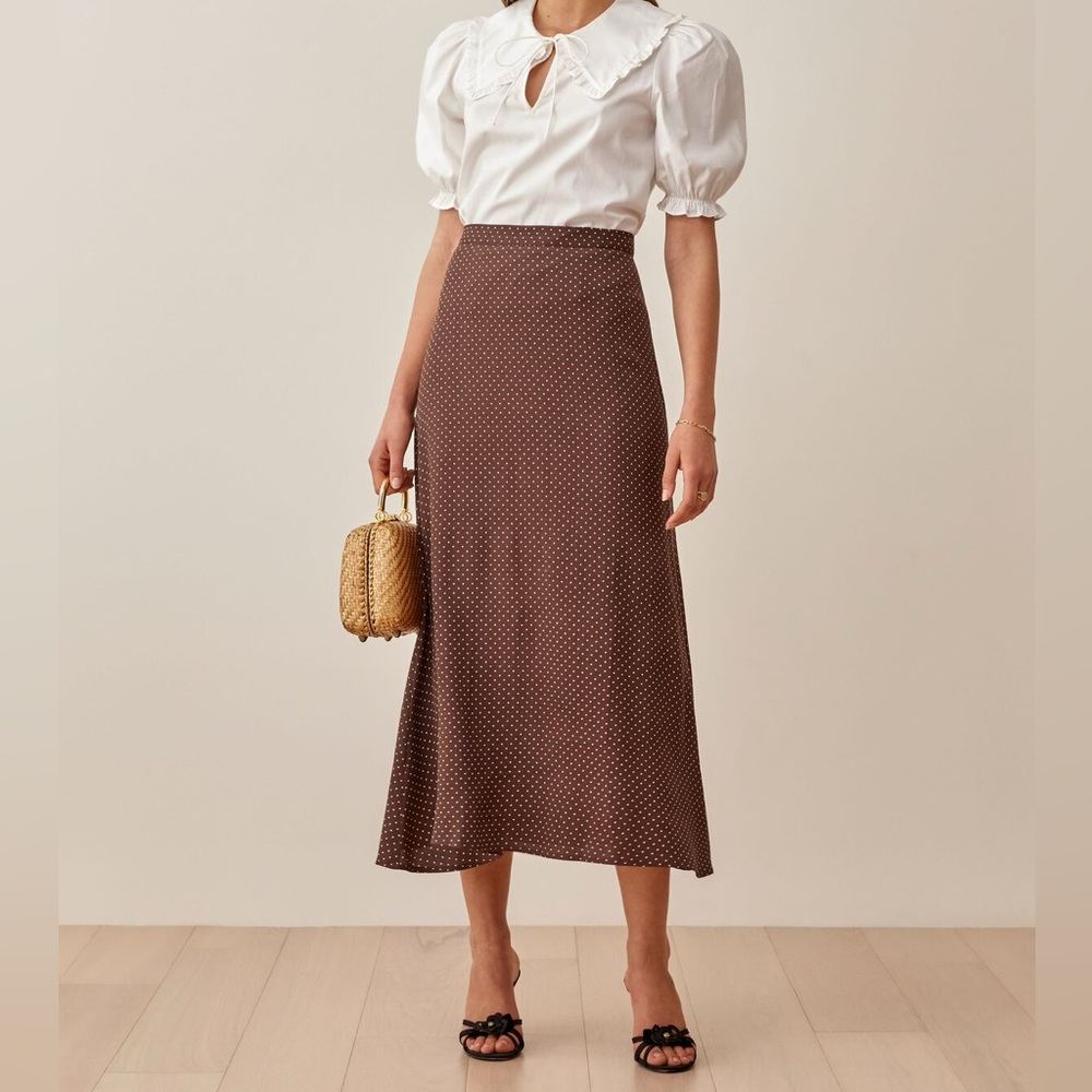Reformation Bea Skirt - Truffle Dot